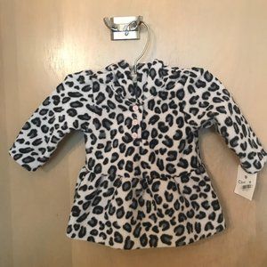 NWT CARTER'S BABY GIRL'S LEOPARD HOODED FLEECE 6MO